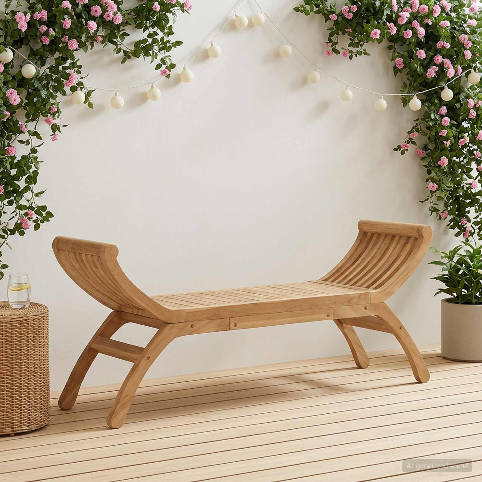 Tuinbank 2-Aantal zitplaatsen 126 cm Massief Teakhout Naturel