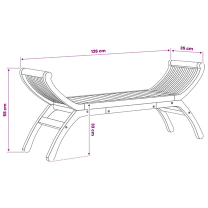 Tuinbank 2-Aantal zitplaatsen 126 cm Massief Teakhout Naturel