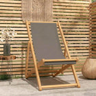 Beach Chair Taupe Solid Teak