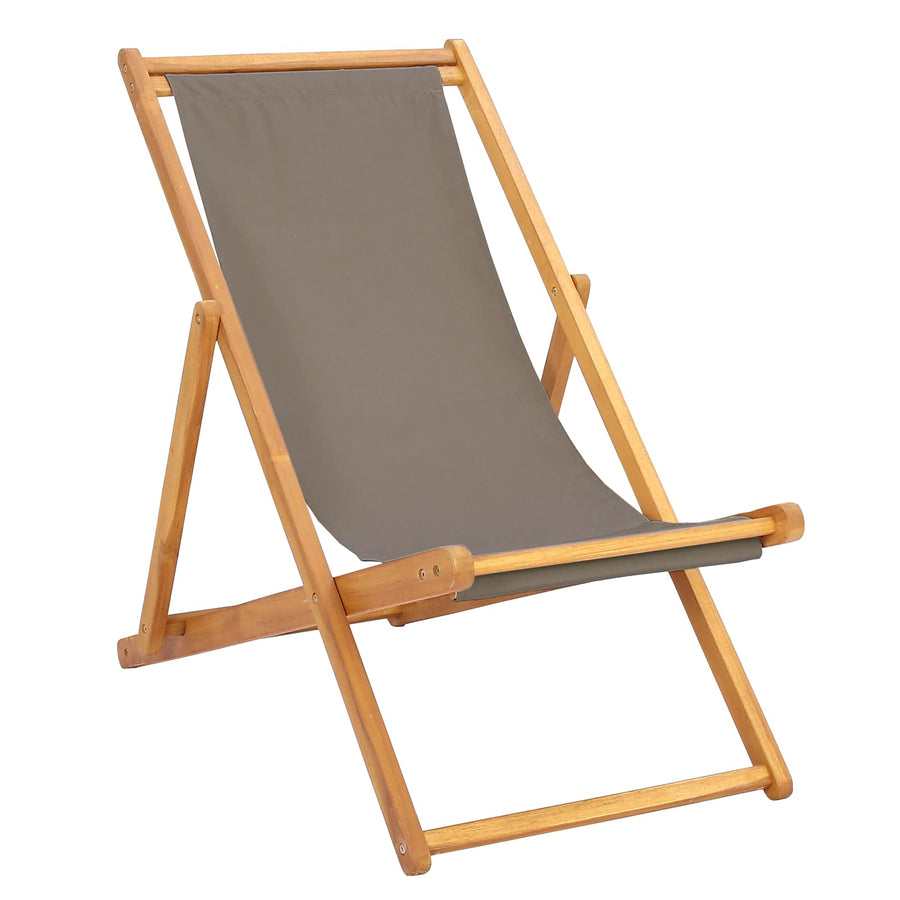 Strandstoel Taupe Massief Teakhout