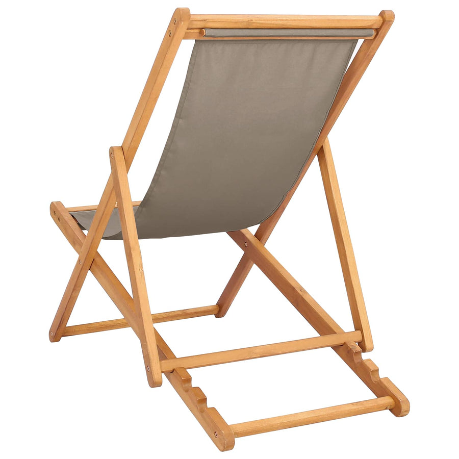 Strandstoel Taupe Massief Teakhout