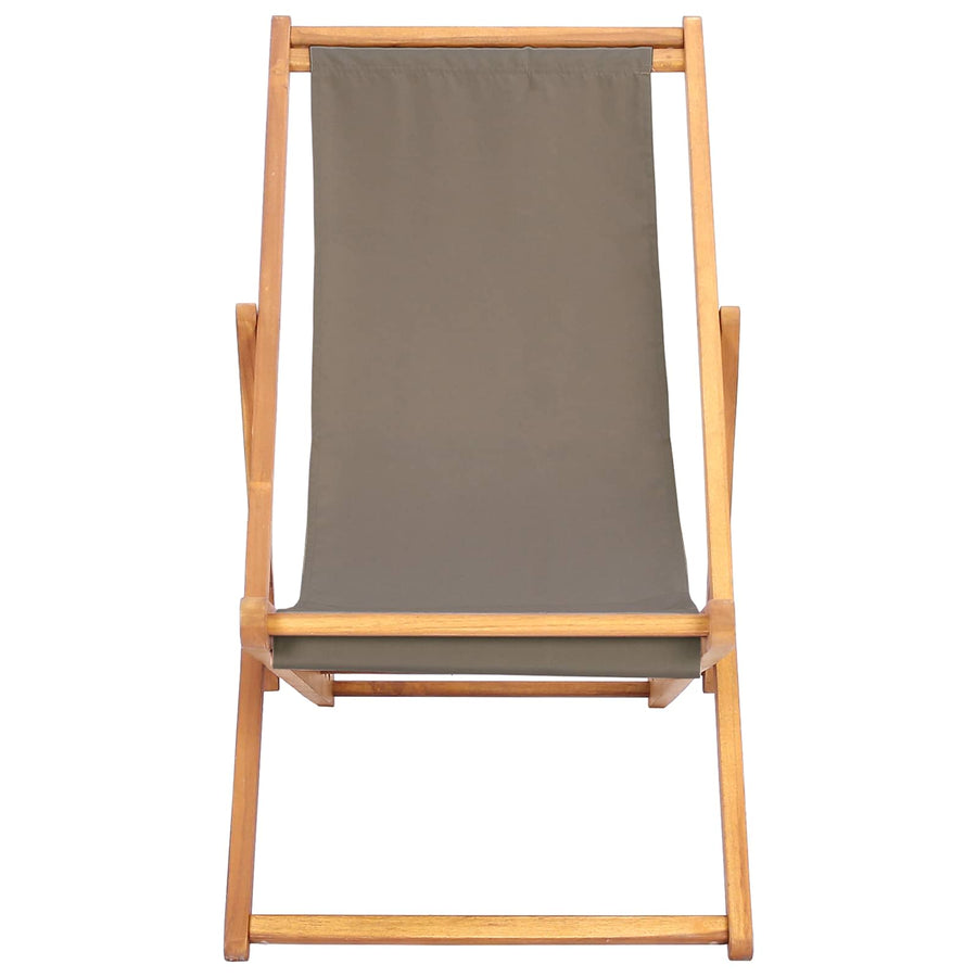 Strandstoel Taupe Massief Teakhout