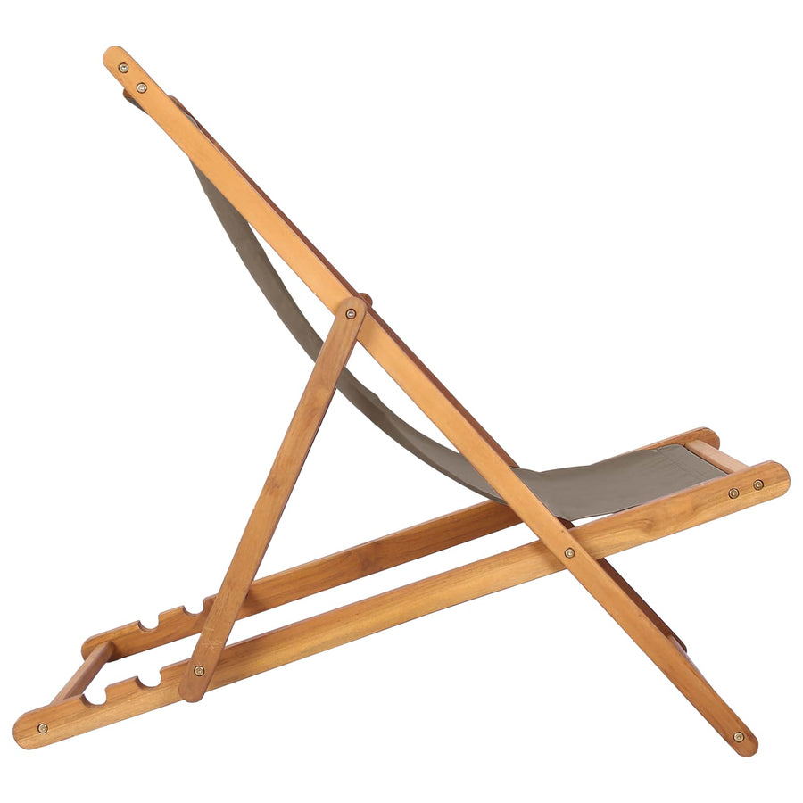 Strandstoel Taupe Massief Teakhout