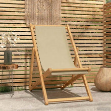 Strandstoel Beige Massief Teakhout