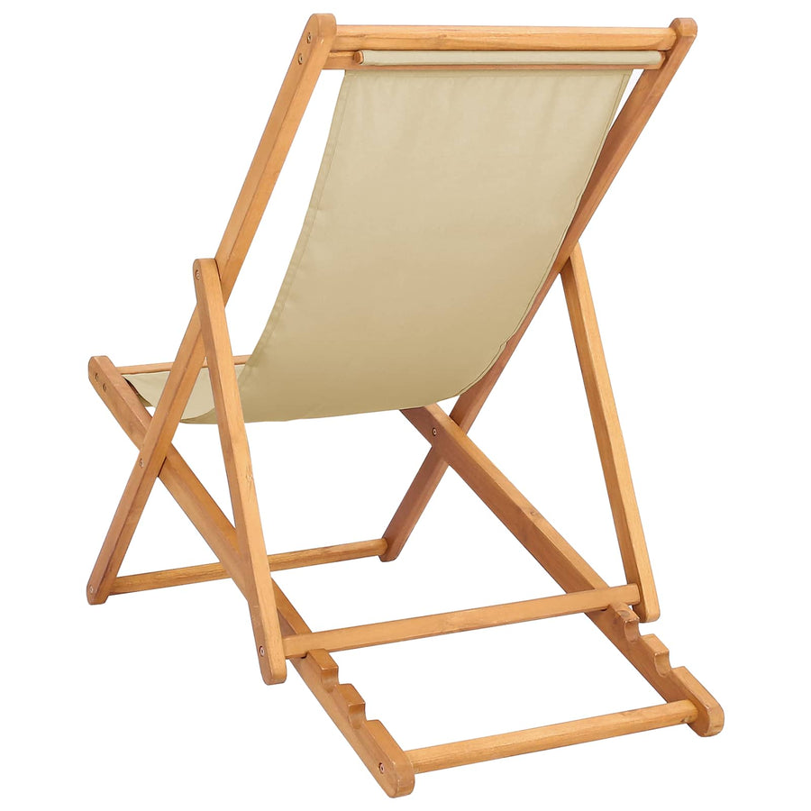 Strandstoel Beige Massief Teakhout