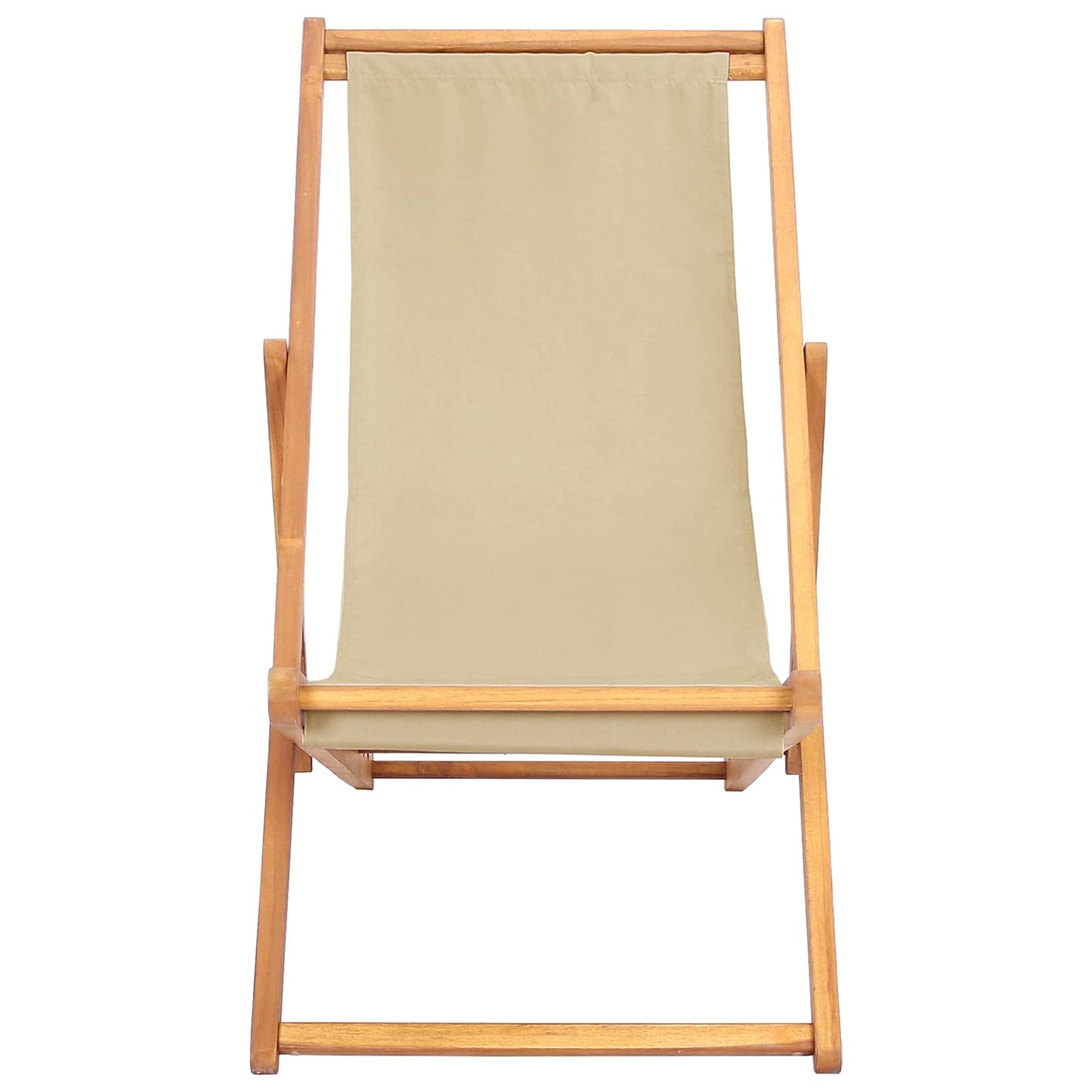 Strandstoel Beige Massief Teakhout