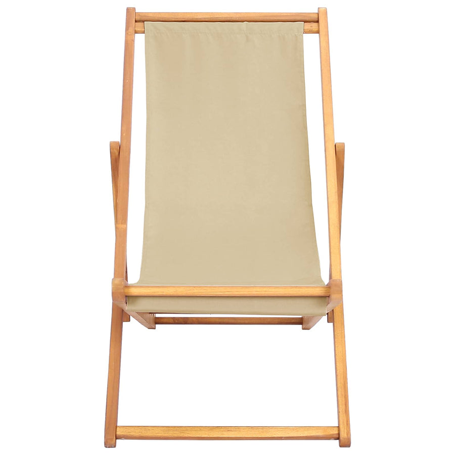 Strandstoel Beige Massief Teakhout
