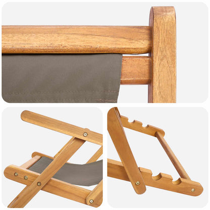 Strandstoel Taupe Massief Teakhout