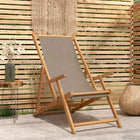 Beach Chair Taupe Solid Teak
