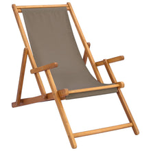 Strandstoel Taupe Massief Teakhout