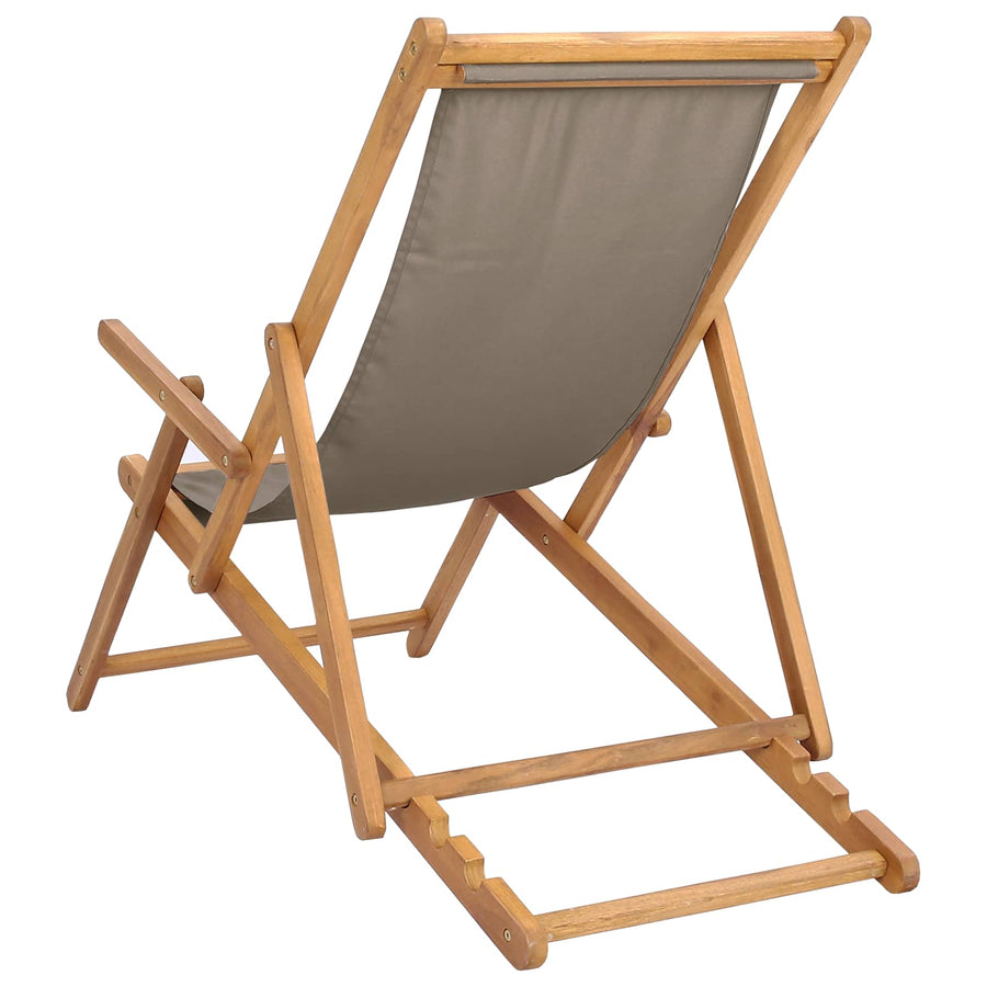 Strandstoel Taupe Massief Teakhout