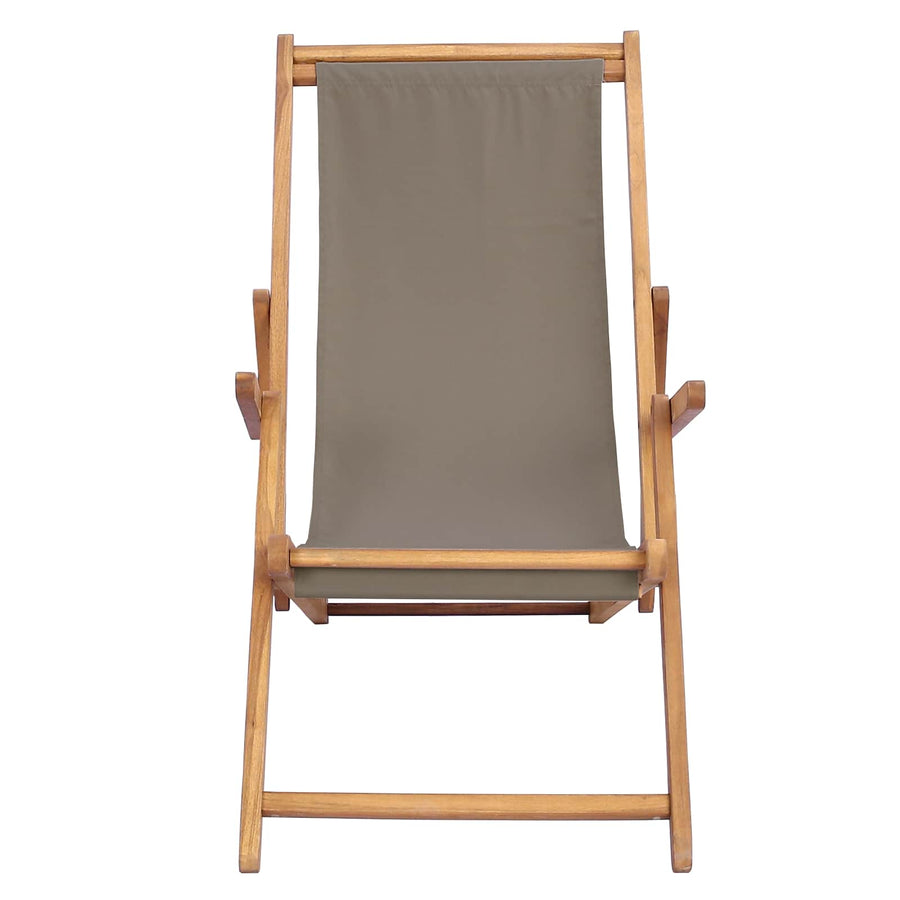 Strandstoel Taupe Massief Teakhout