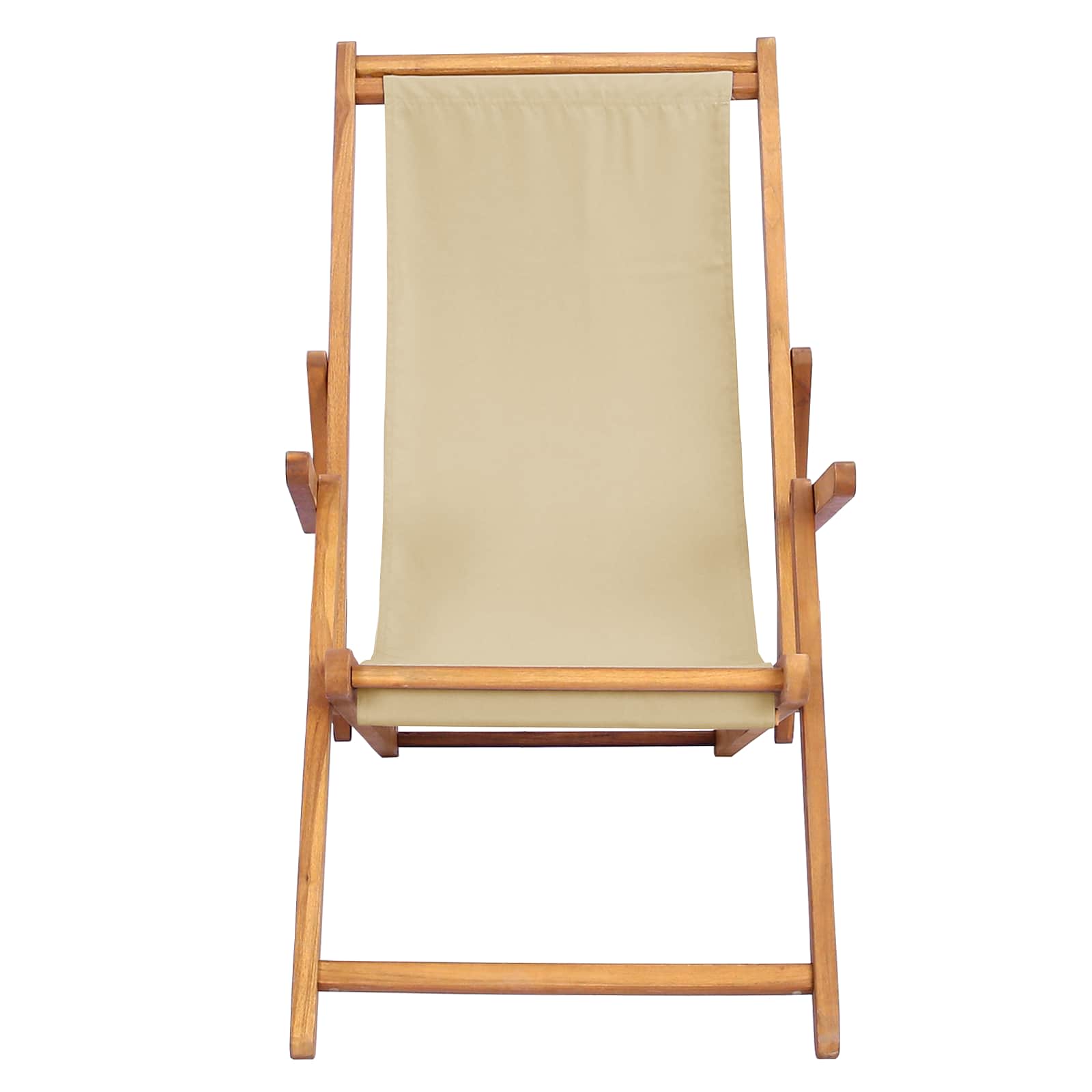 Strandstoel Beige Massief Teakhout