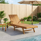 Chaise Lounge 1-seater Brown Solid Teak