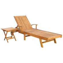 Ligbed met tafel Bruin Massief Teakhout