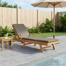 Ligstoel 100% Polyester Massief Teak Bruin en taupe