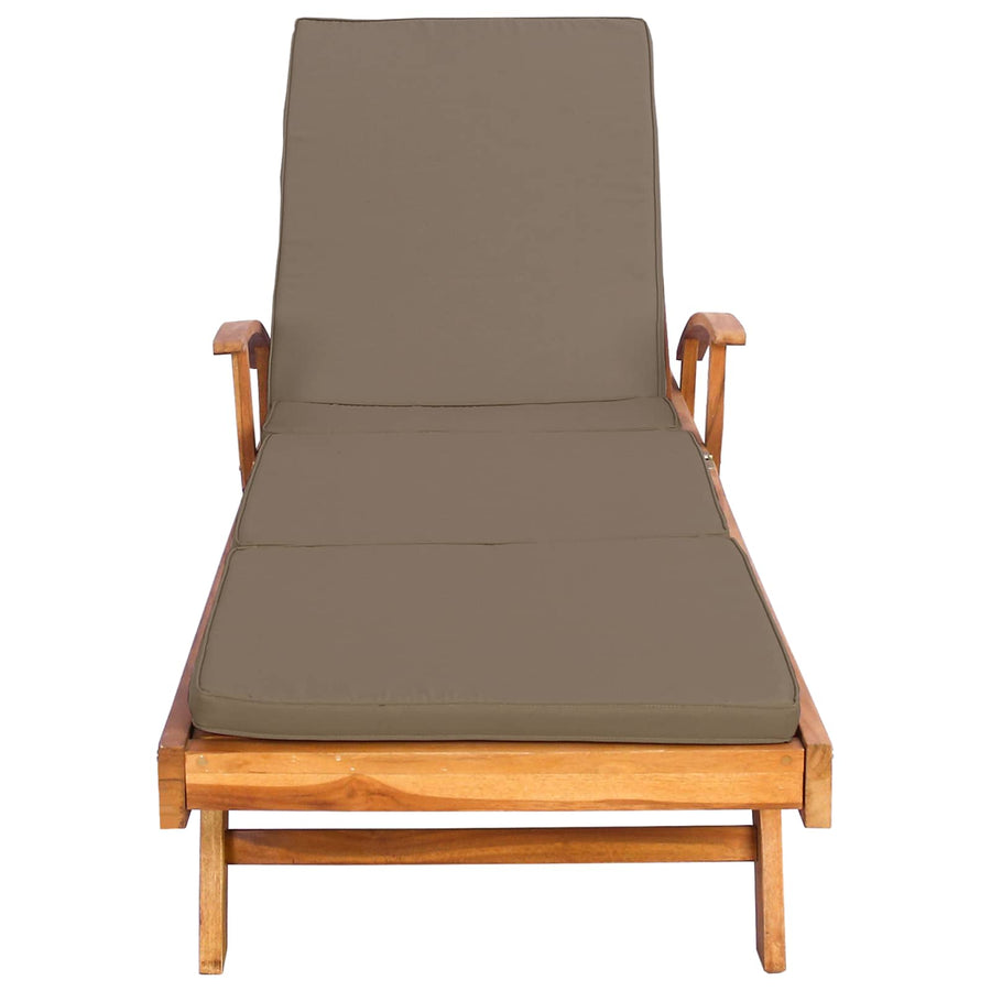 Ligstoel 100% Polyester Massief Teak Bruin en taupe