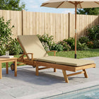 Sun Lounger 100% Polyester Solid Teak Brown and beige
