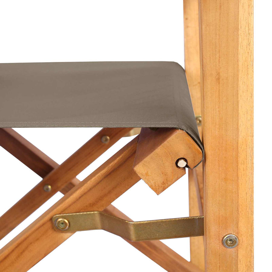 Eetkamerstoel Bruin en Taupe 56 x 54 x 87 cm Massief Teakhout
