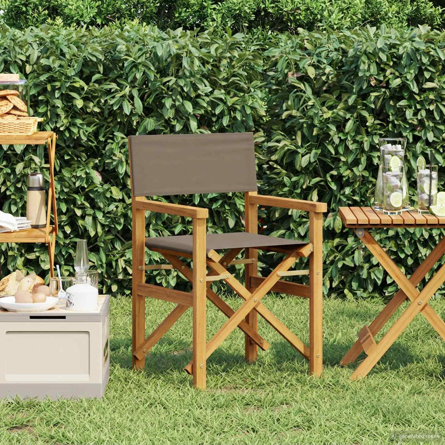 Eetkamerstoel Bruin en Taupe 56 x 54 x 87 cm Massief Teakhout