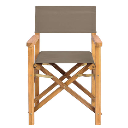 Eetkamerstoel Bruin en Taupe 56 x 54 x 87 cm Massief Teakhout