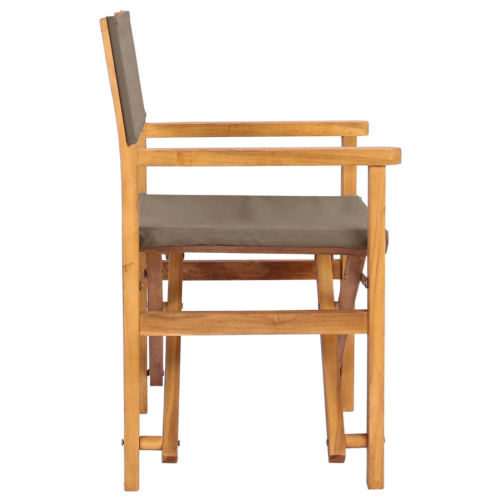 Eetkamerstoel Bruin en Taupe 56 x 54 x 87 cm Massief Teakhout