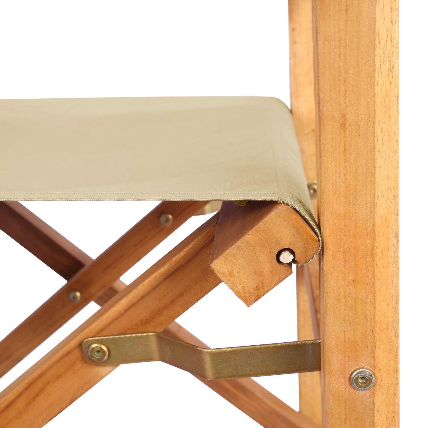 Eetkamerstoel Bruin en beige 56 x 54 x 87 cm Massief Teakhout