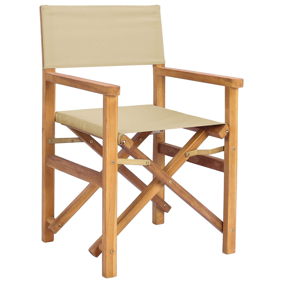 Eetkamerstoel Bruin en beige 56 x 54 x 87 cm Massief Teakhout