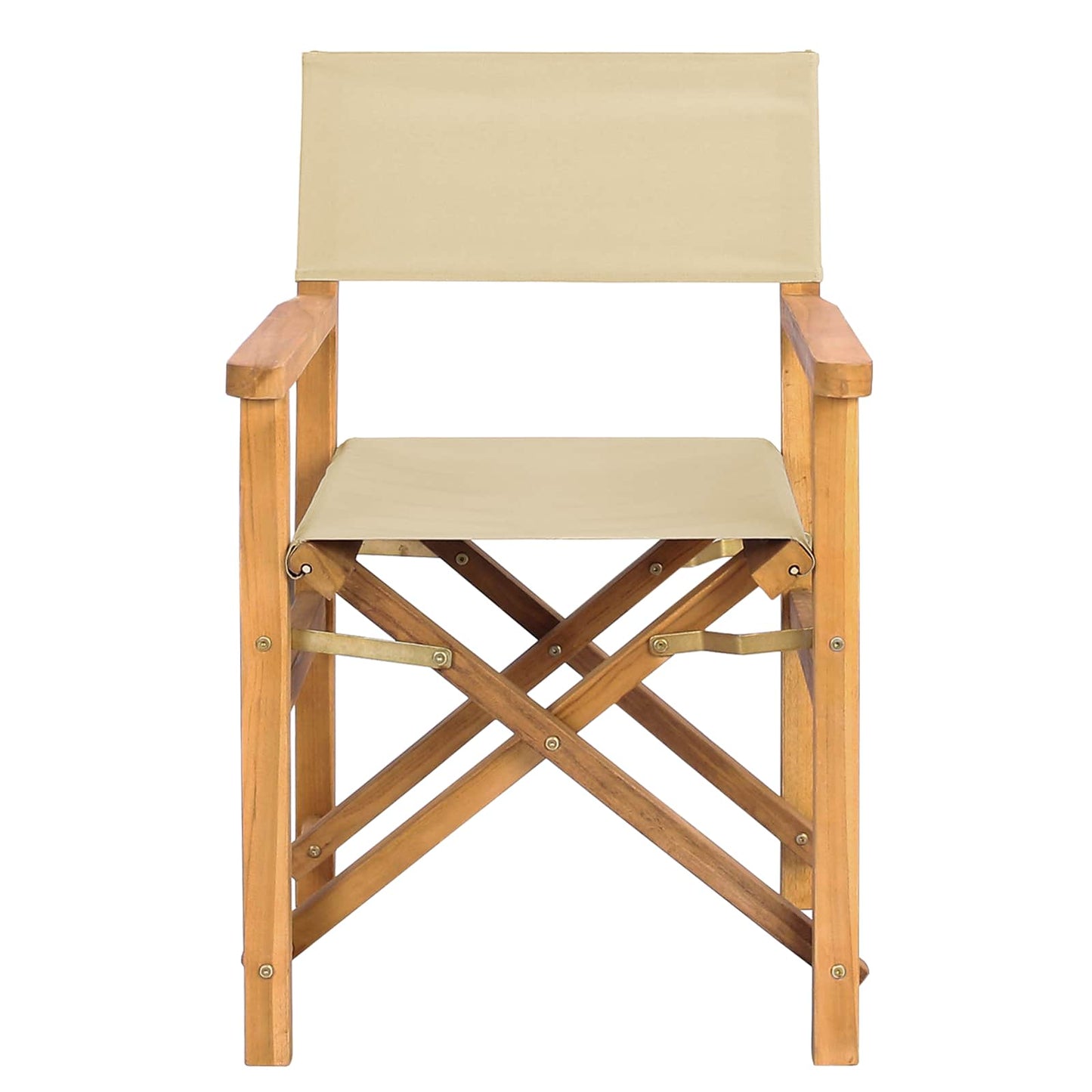 Eetkamerstoel Bruin en beige 56 x 54 x 87 cm Massief Teakhout