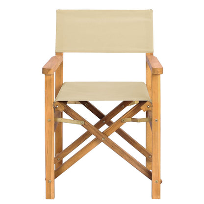 Eetkamerstoel Bruin en beige 56 x 54 x 87 cm Massief Teakhout