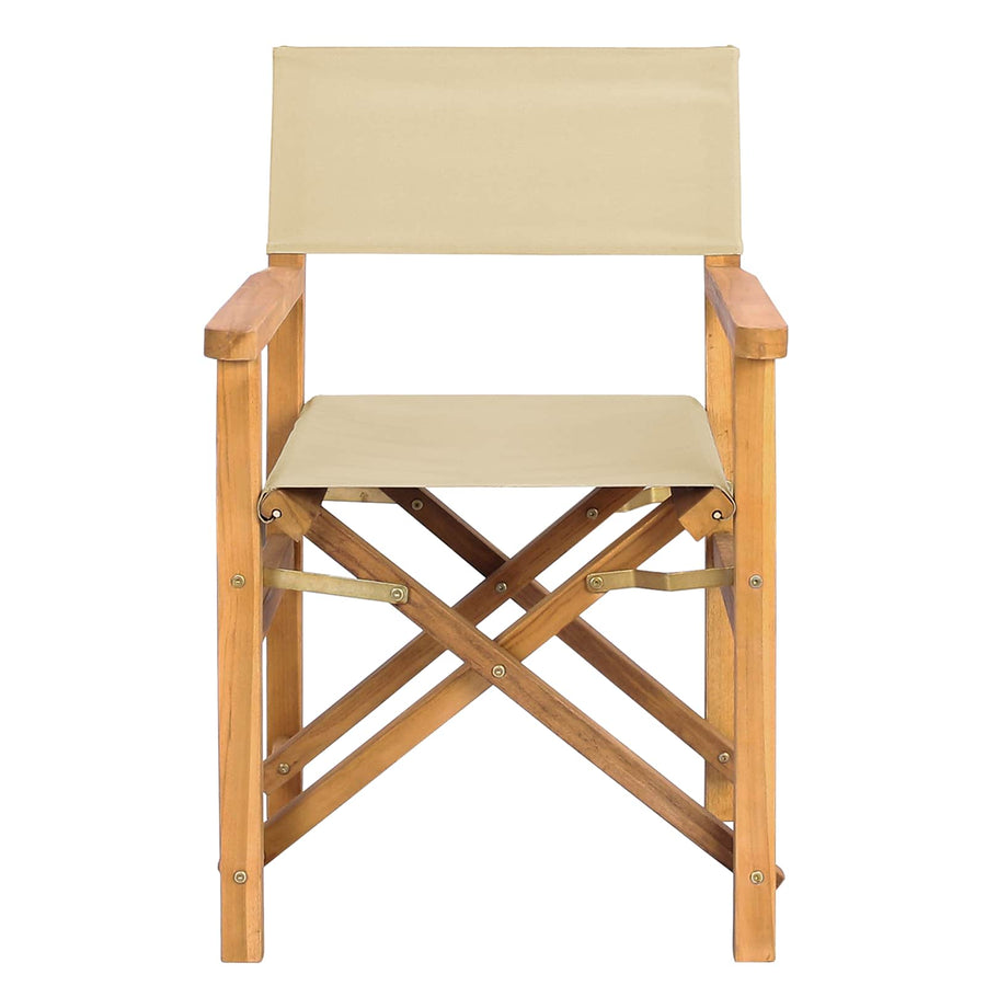 Eetkamerstoel Bruin en beige 56 x 54 x 87 cm Massief Teakhout