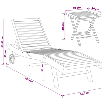 Ligstoel 2 pcs Bruin Massief Teakhout