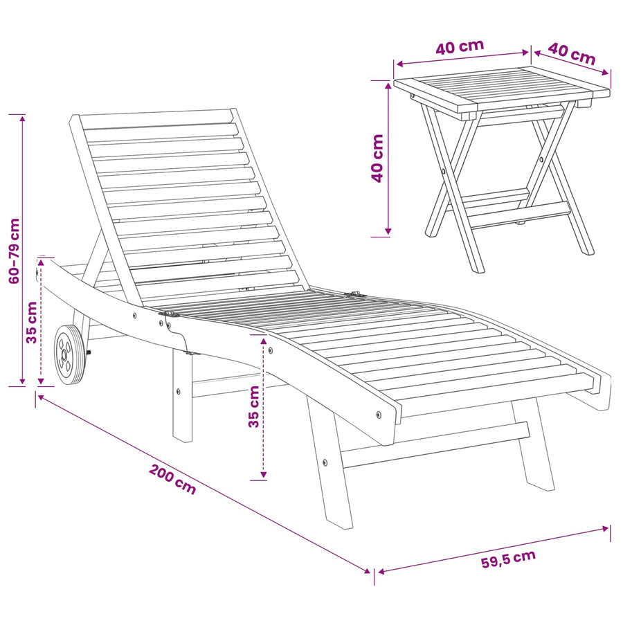 Ligstoel 2 pcs Bruin Massief Teakhout