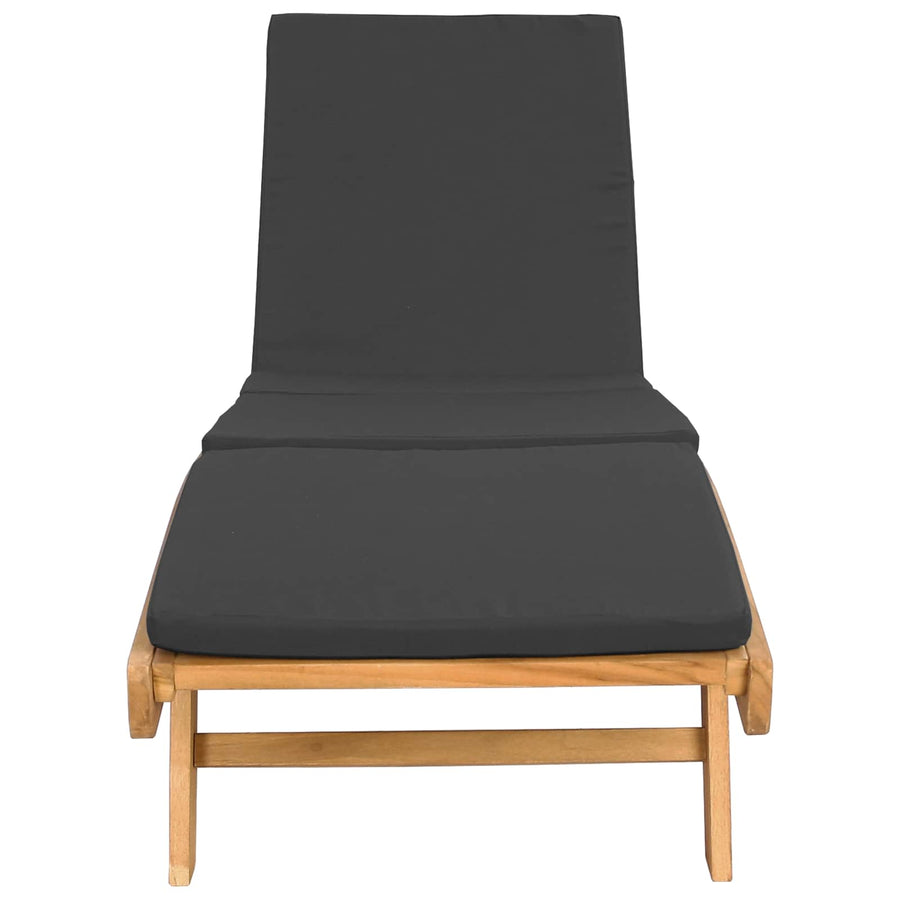 Ligstoel Bruin en Donkergrijs Polyester