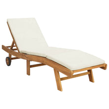 Ligstoel Bruin en crèmekleurig Polyester