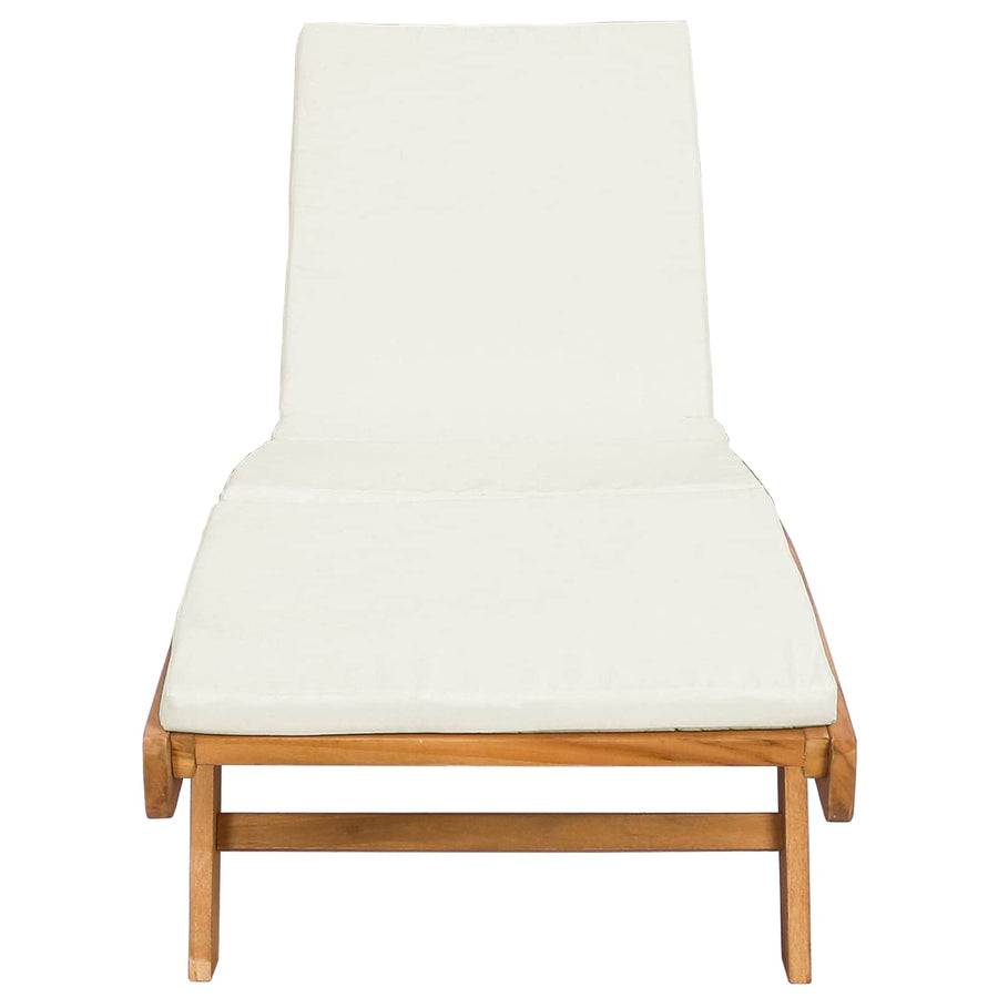 Ligstoel Bruin en crèmekleurig Polyester