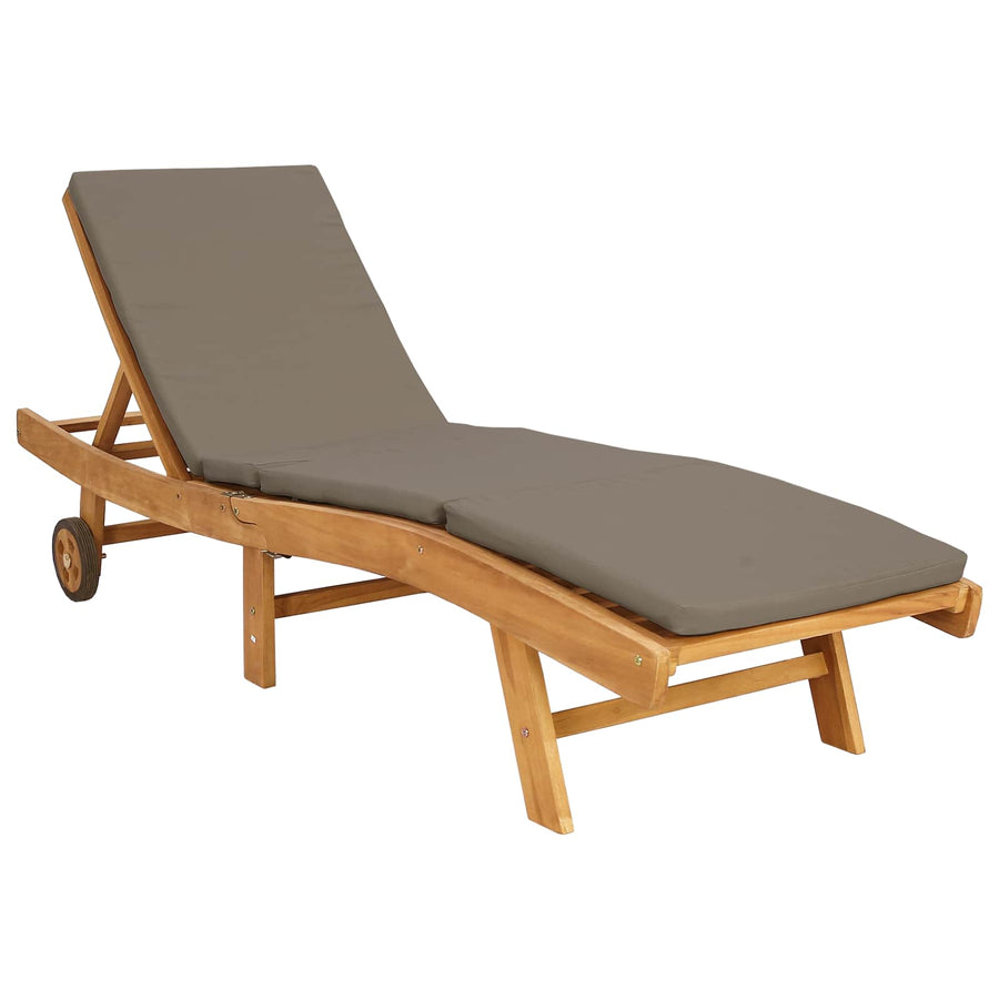 Ligstoel Bruin en Taupe Polyester