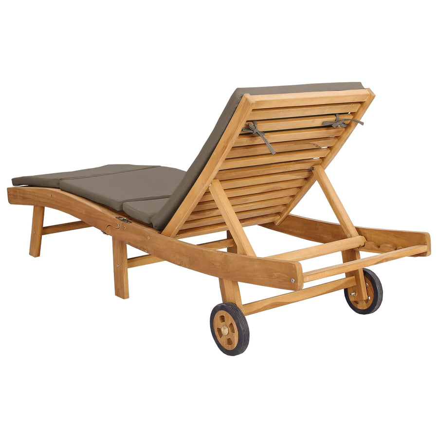 Ligstoel Bruin en Taupe Polyester
