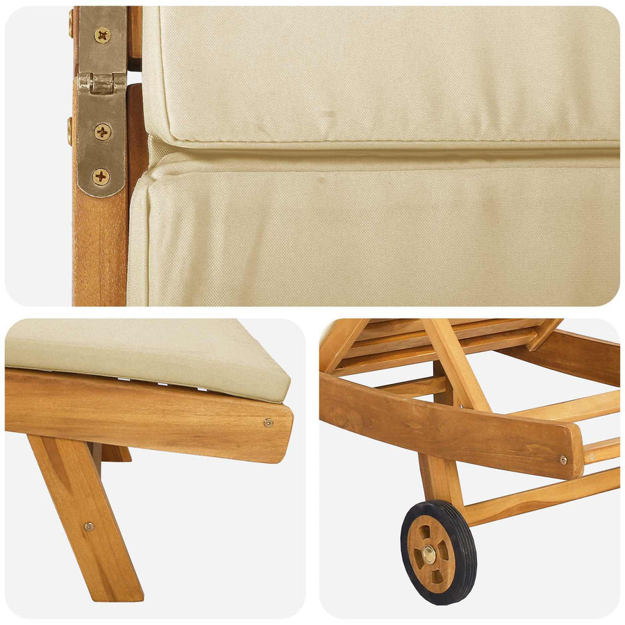 Ligstoel Bruin en beige Polyester