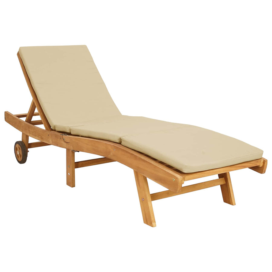 Ligstoel Bruin en beige Polyester