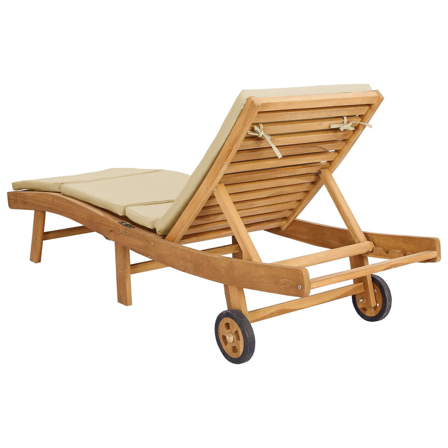 Ligstoel Bruin en beige Polyester