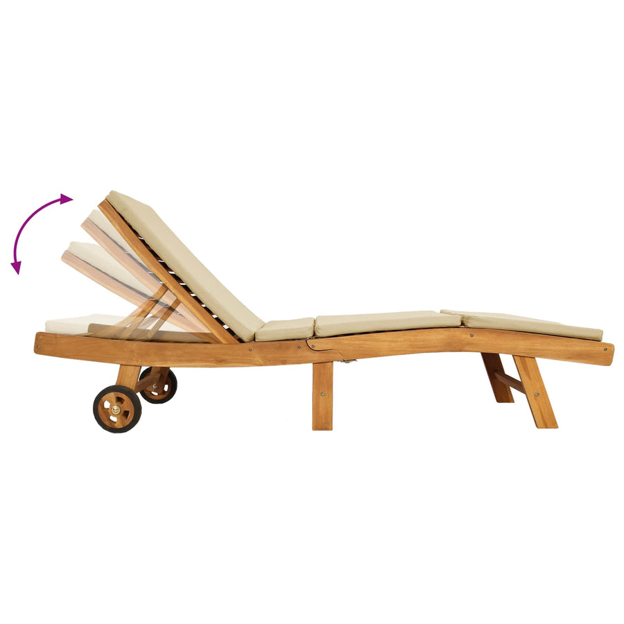 Ligstoel Bruin en beige Polyester