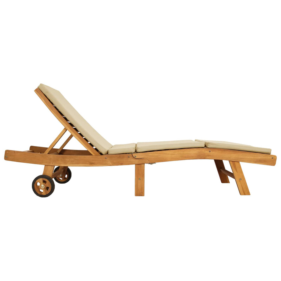 Ligstoel Bruin en beige Polyester