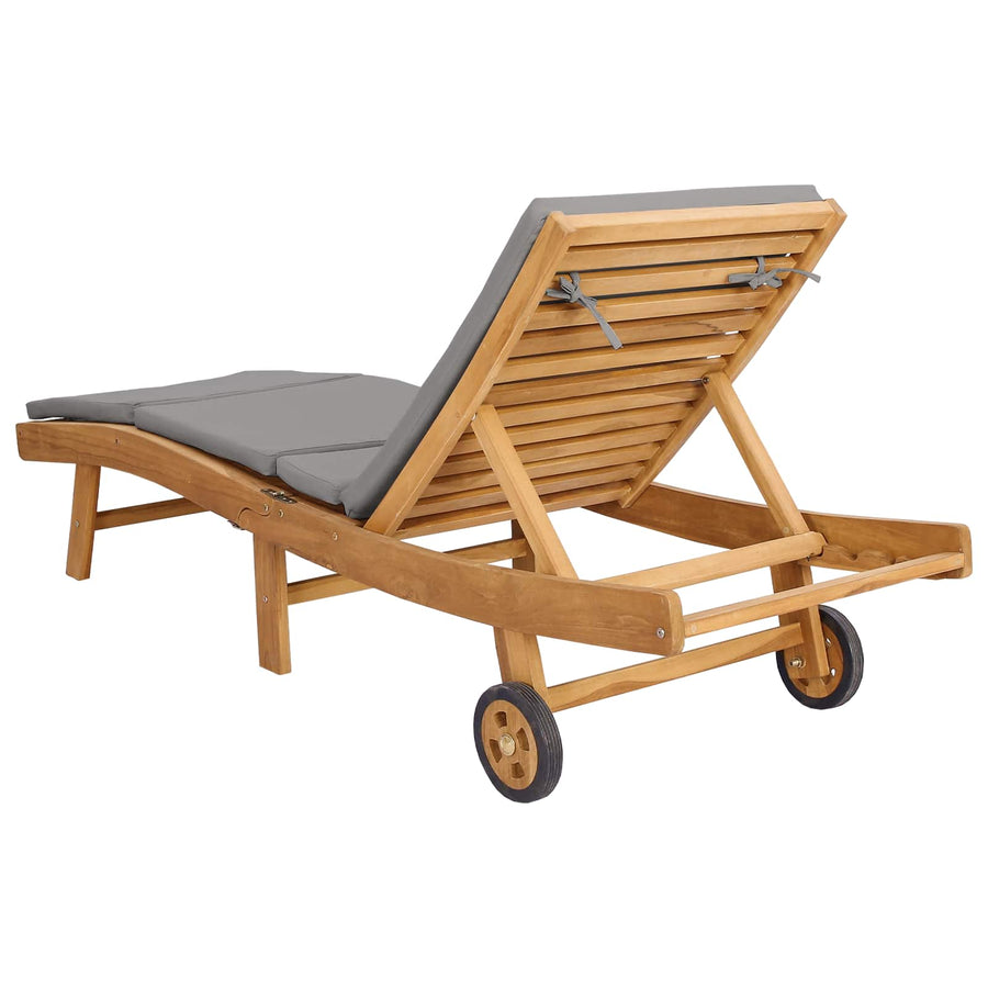 Ligstoel Bruin en lichtgrijs Polyester