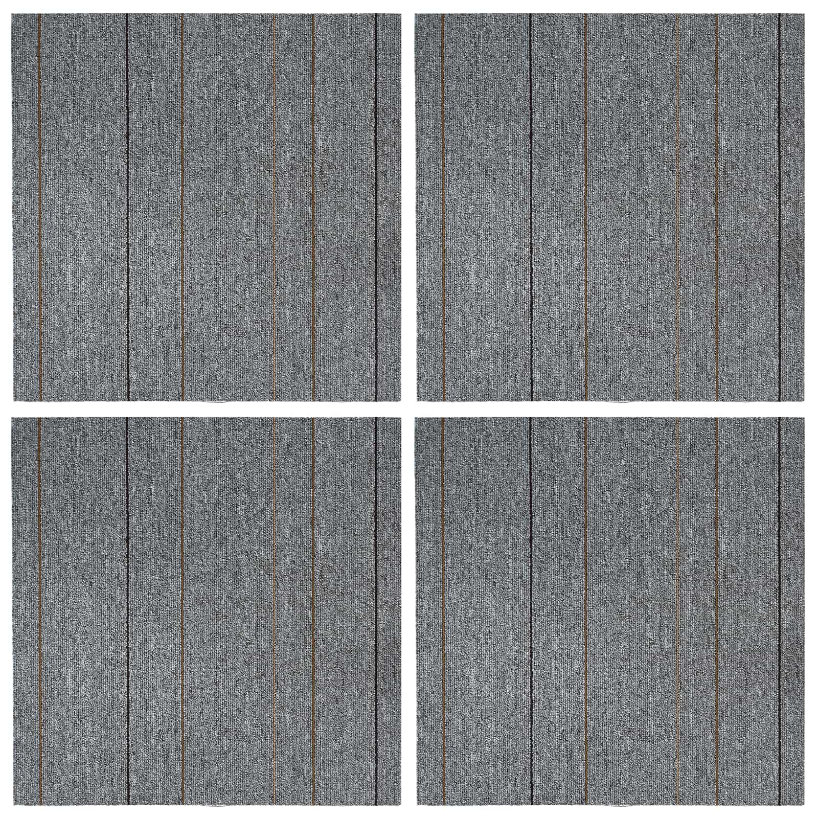 Vloertegel Lichtgrijs met Streep 50 x 50 cm 4 pcs PP en Bitumen