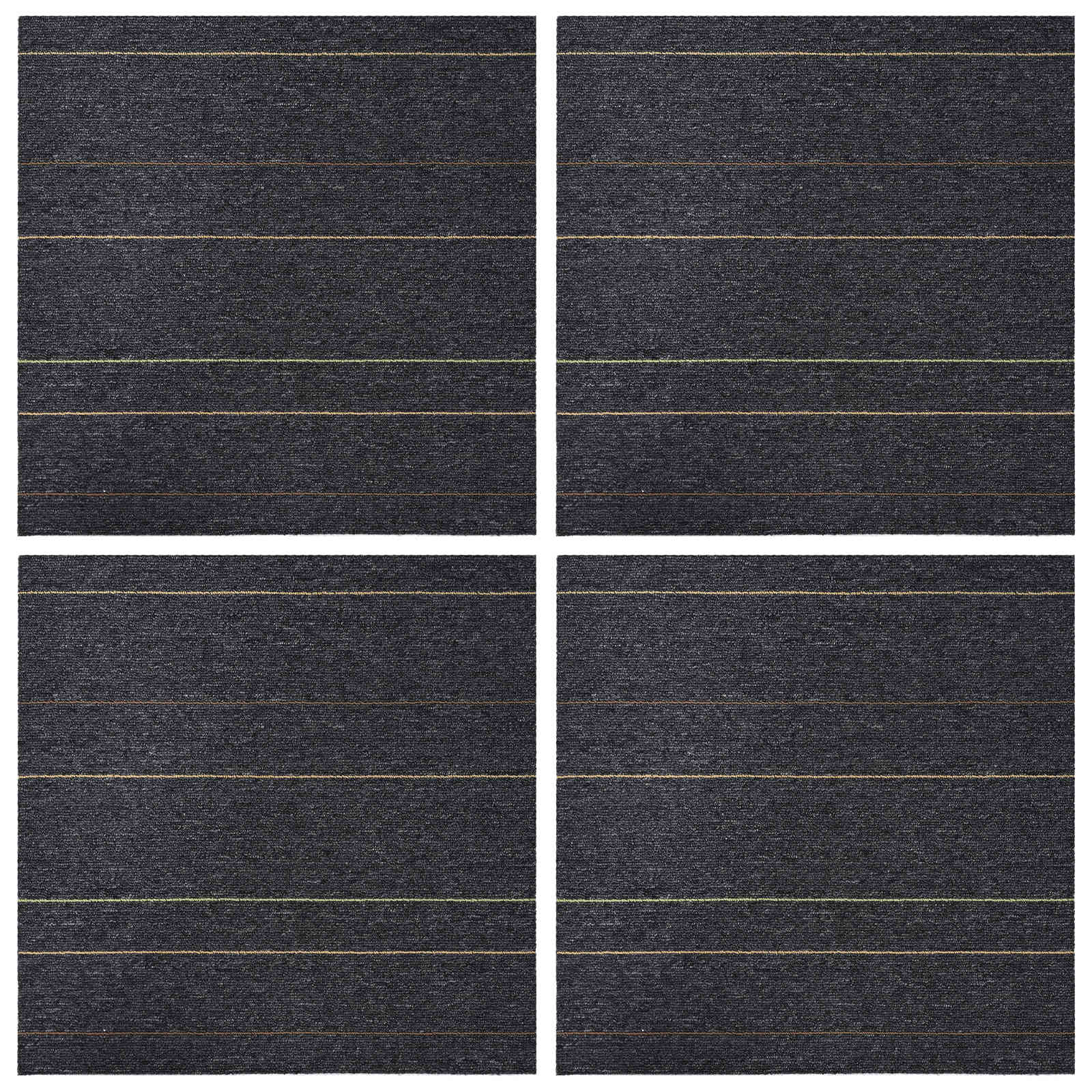 Vloertegel Donkergrijs met Strepen 50 x 50 cm 4 pcs