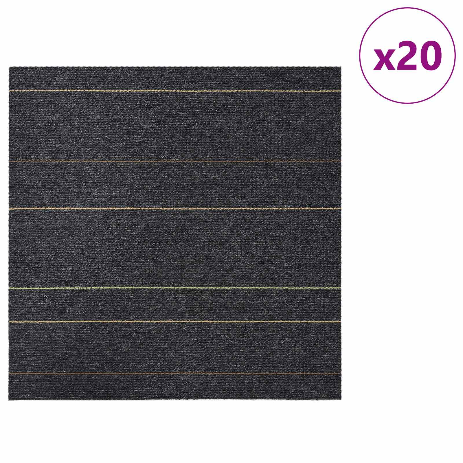Vloertegel Donkergrijs met Strepen 50 x 50 cm 20 pcs