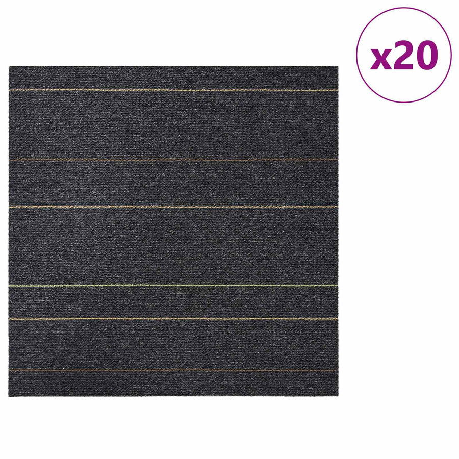 Vloertegel Donkergrijs met Strepen 50 x 50 cm 20 pcs