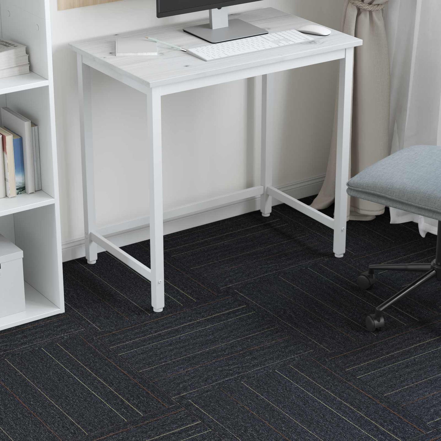 Vloertegel Donkergrijs met Strepen 50 x 50 cm 36 pcs
