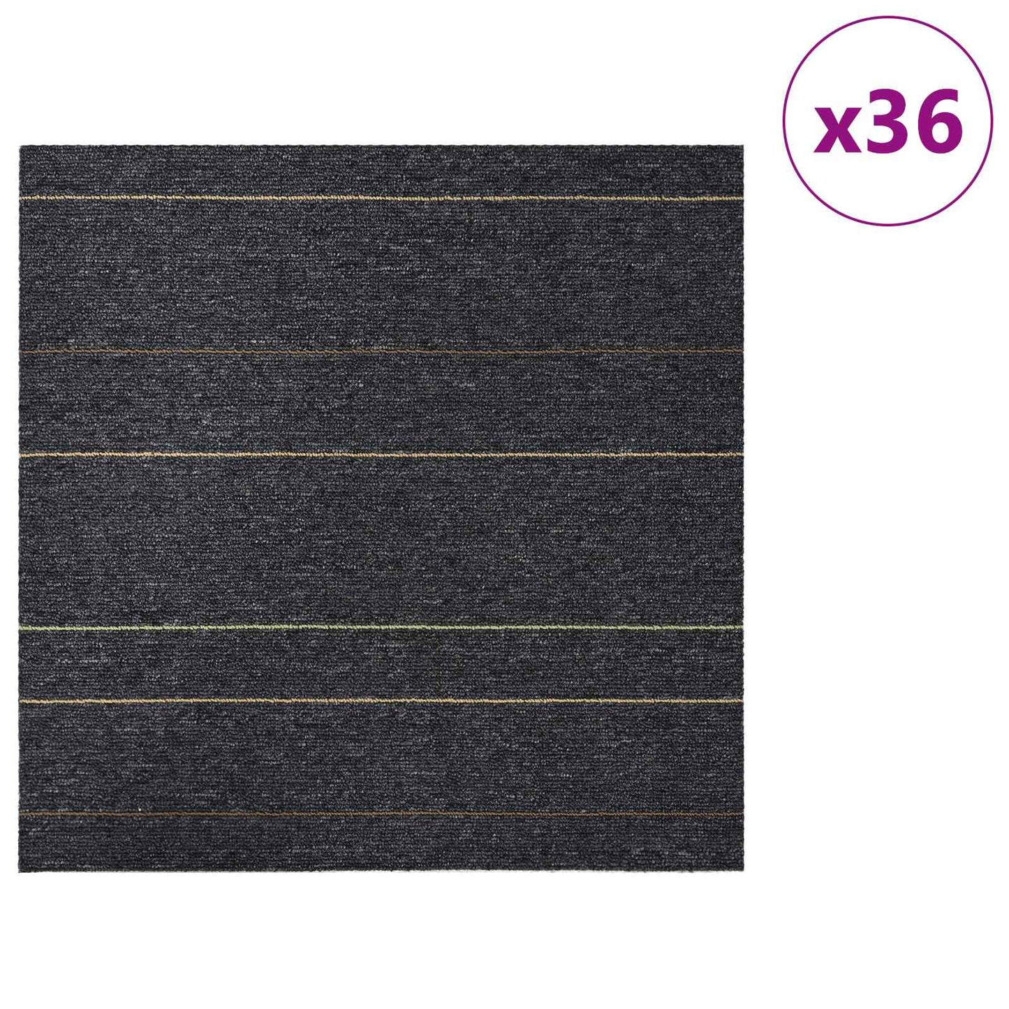 Vloertegel Donkergrijs met Strepen 50 x 50 cm 36 pcs